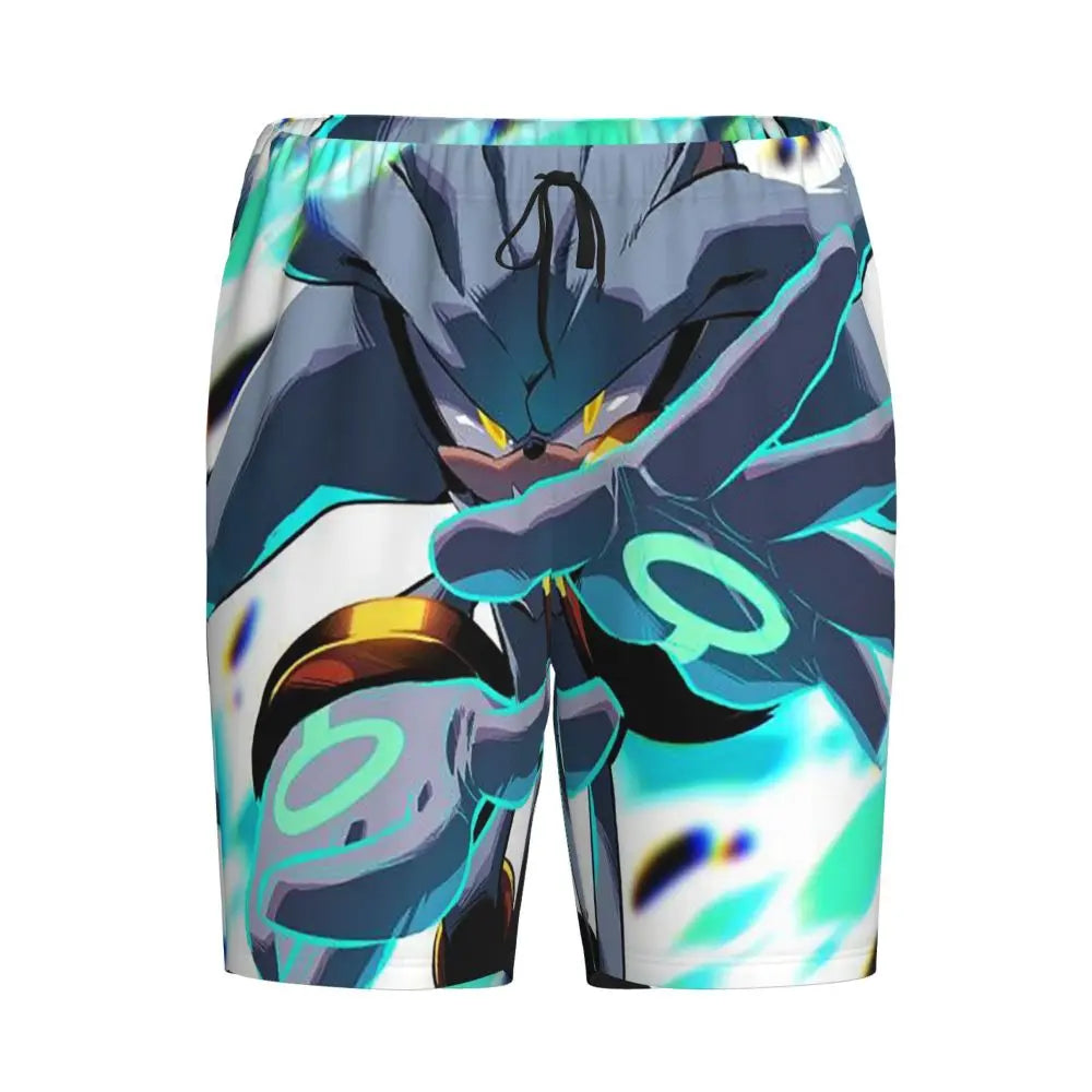 Custom Shadow The Hedgehog Sonic Poster Short Pajama Pants Men Sleepwear Sleep Lounge Bottom Shorts Sleeping Pants