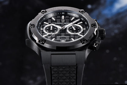 Křemenné pánské hodinky PAGANI DESIGN – luxusní sportovní chronograf, vodotěsný, s luminiscenčními ručičkami a safírovým sklem s antireflexní úpravou