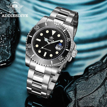 Reloj ADDIESDIVE de acero inoxidable para hombre, estilo business casual europeo y americano, reloj de cuarzo impermeable para deportes al aire libre
