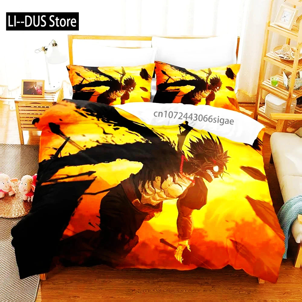 Black Clover Bettwäsche-Set Einzel Doppel Full Queen King Size Anime-Bettbezug-Set für Erwachsene und Jungen 2024 Deckenbezug Kissenbezug