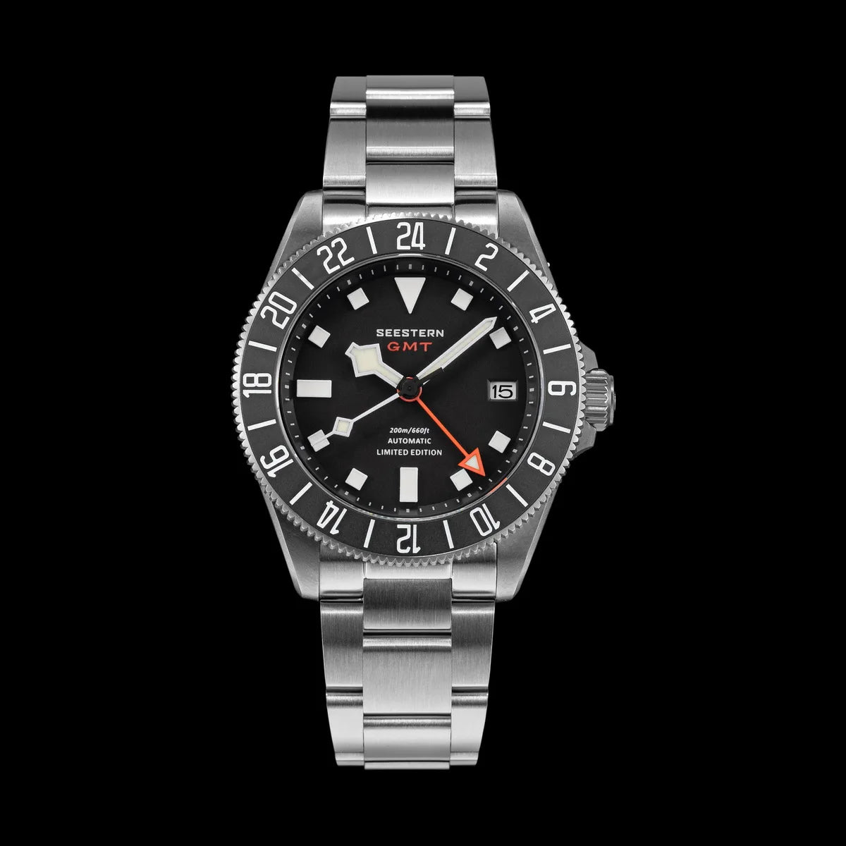 SEESTERN Titanium Diver Men of Watch GMT Automatic Mechanical Wristwatch NH34 Movement Sapphire Crystal 200M Waterproof Lume New