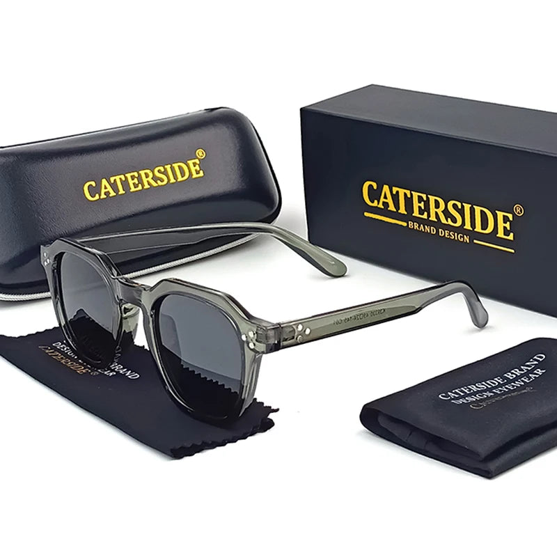 Caterside Nové retro polarizované pánské sluneční brýle s čtvercovým rámem z TR90, dámské sluneční brýle, outdoor, řízení, rybaření, UV400, dárek