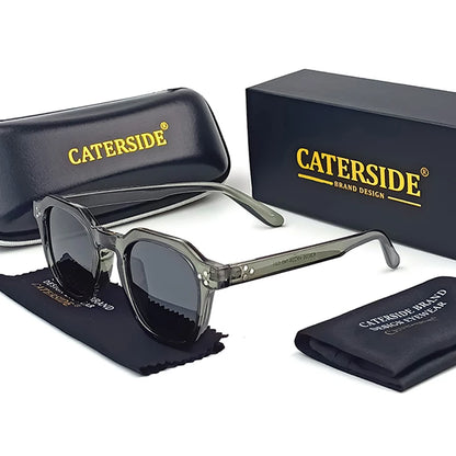 Caterside Nové retro polarizované pánské sluneční brýle s čtvercovým rámem z TR90, dámské sluneční brýle, outdoor, řízení, rybaření, UV400, dárek