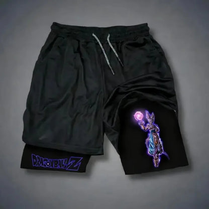2026 Dragon Ball Goku Unisex Harajuku Anime Printed Summer New Product Loose Sports Breathable Quick Drying Double Layer Shorts
