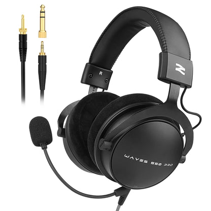 Talomen TOP W550X kabelgebundene Over-Ear-Kopfhörer mit 50mm-Treibern, tiefem Bass, abnehmbarem Kabel und integriertem Mikrofon – Gaming-, DJ-, Studio- und Büro-Headset