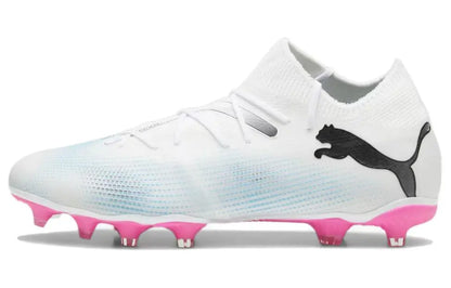 Chaussures de football Puma Future Match, confortables, polyvalentes, AG FG, durables, baskets, blanc, rose, 107715-01