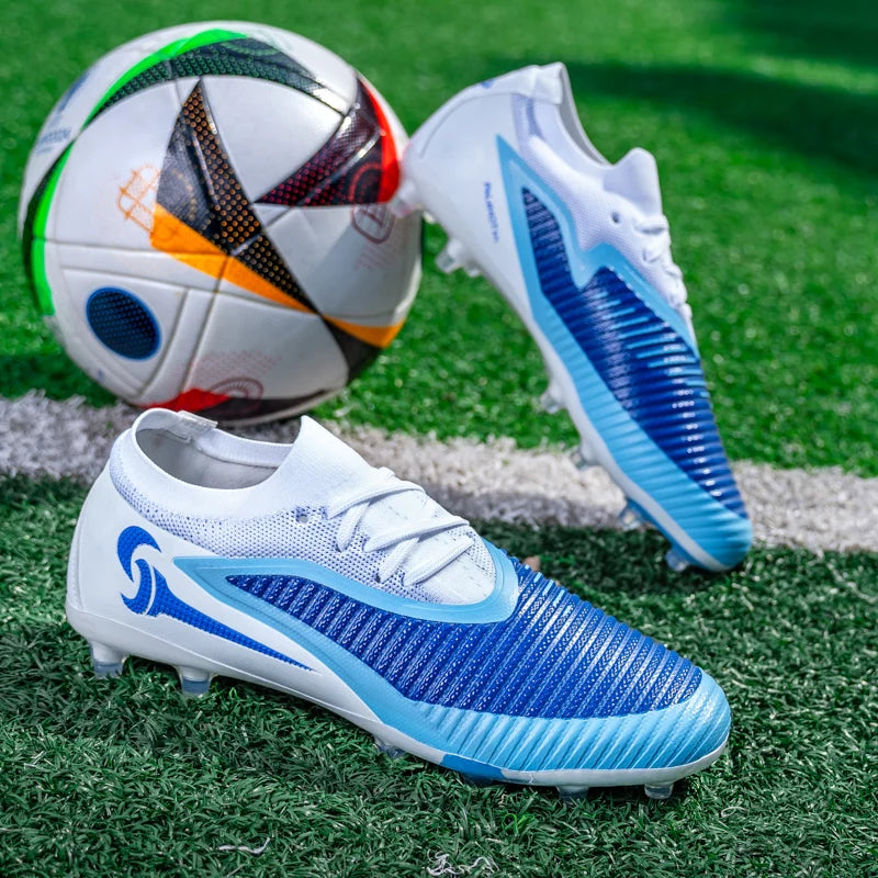 Nouvelles chaussures de football pour hommes, crampons longs antidérapants et respirants pour le sport en extérieur, idéales pour l'entraînement et les matchs, confortables pour adultes