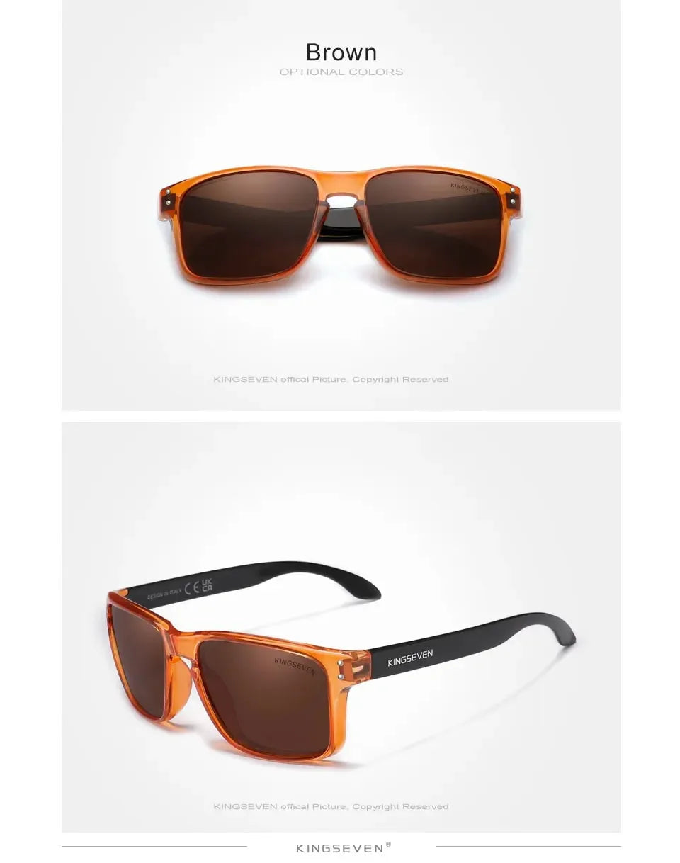 KINGSEVEN Rectangle Retro TR90 Polarized Sunglasses Women Men Cycling UV400 Climbing Glasses Anti-glare Outdoor Sports Eyewear