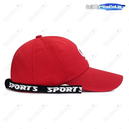 Casquette de baseball à visière rigide ajustable en coton brodé avec ruban en forme de lettre « R », casquette de soleil, casquette de camionneur, casquette hip-hop