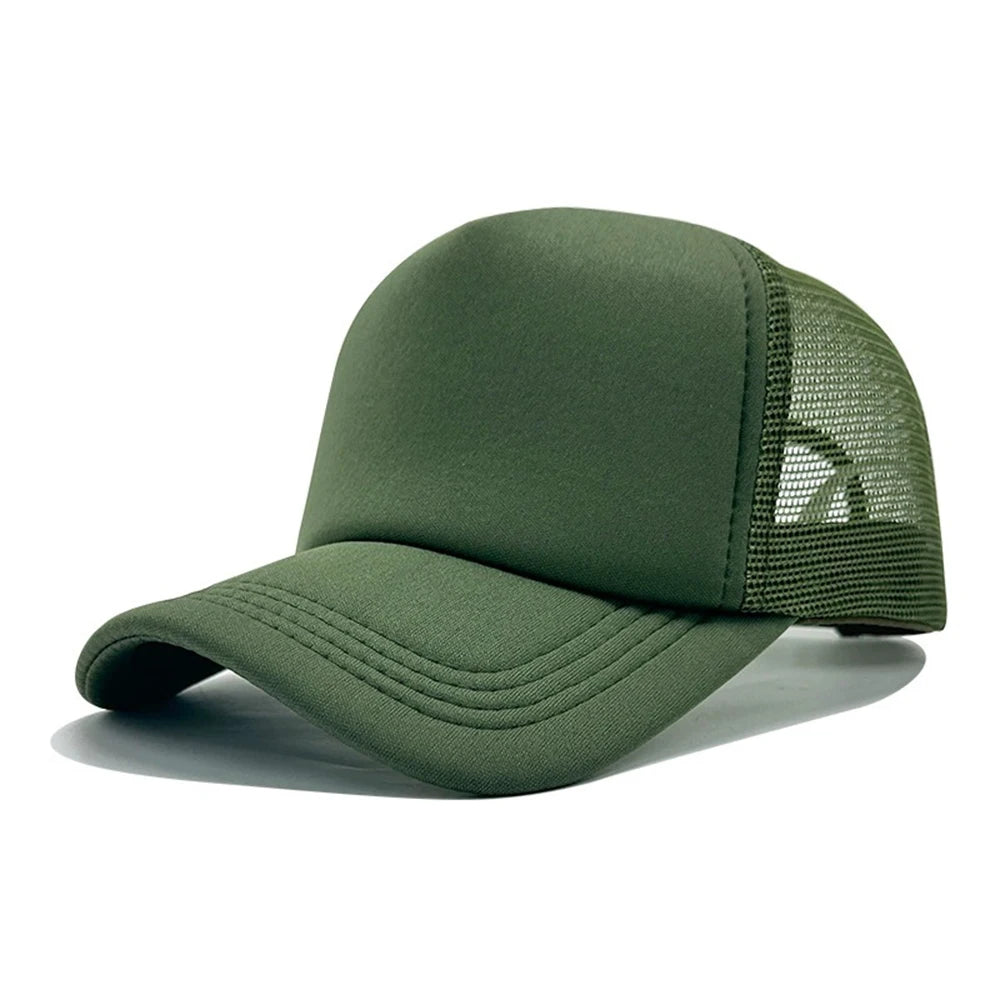 Casquette unisexe décontractée en maille unie, casquette de baseball ajustable à fermeture à pression, pour femmes et hommes, casquette de camionneur hip-hop, streetwear, casquette « Dad Hat »