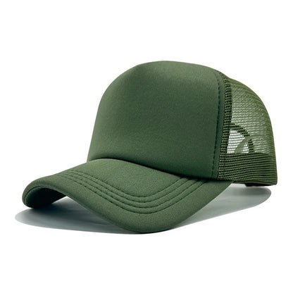 Casquette unisexe décontractée en maille unie, casquette de baseball ajustable à fermeture à pression, pour femmes et hommes, casquette de camionneur hip-hop, streetwear, casquette « Dad Hat »