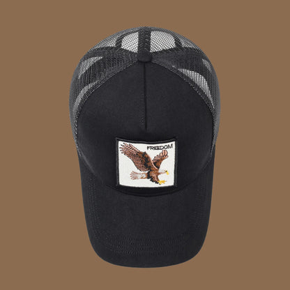 Unisex Trucker Cap with Eagle Embroidery & Applique - Suitable for Daily Casual Wear, Sports and Sun Protection