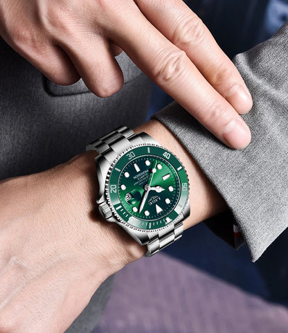LIGE Herrenuhr – Quarz-Chronograph, wasserdicht, lässiger und professioneller Stil, luxuriöses Modeaccessoire einer renommierten Marke.