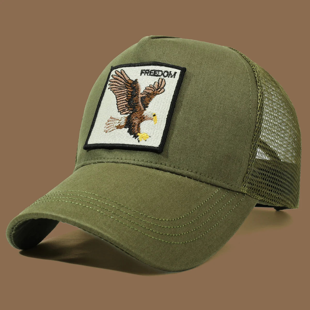 Unisex Trucker Cap with Eagle Embroidery & Applique - Suitable for Daily Casual Wear, Sports and Sun Protection