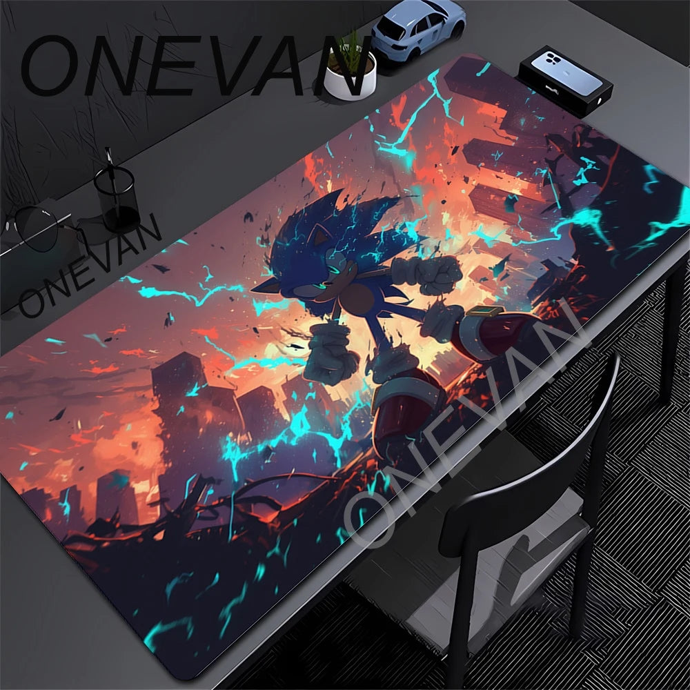 HD Printing Kawaii Sonics The Hedgehogs Mouse pad XXL Large Locking Edge Non-slip Speed Keyboard Mats Computer Gamers