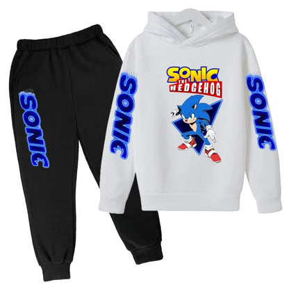 Kids Supersonic Clothing Jogging Blue Sweatshirt Top Coat+Pants Two-piece set Hoodie Boys Girls3-12Yrs Clothes Casual Sports Set