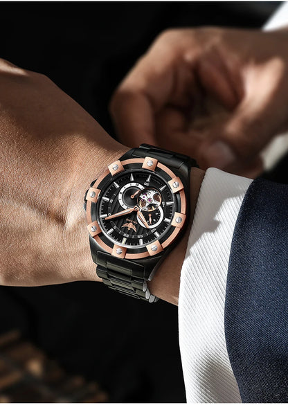 Yelang V1024 Men's Brand Watches 44mm Japan Miyota 82S7 Automatic Mechanical Movement Luminous Men's 100m Waterproof Business Watch