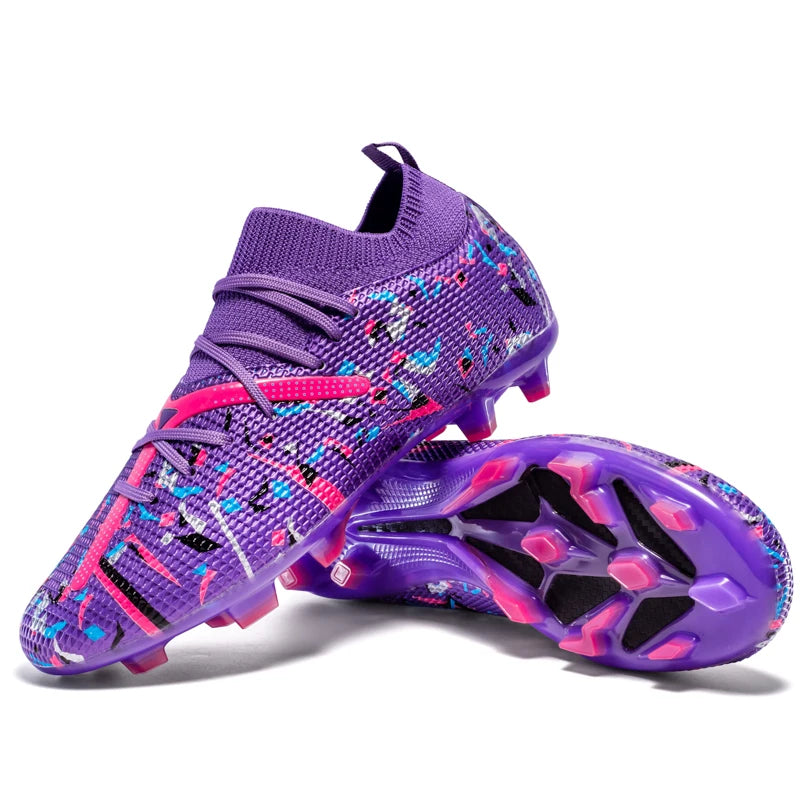 Professionelle fodboldstøvler til mænd, åndbare fodboldsko i mesh med skridsikker sål, hurtige sneakers til kunstgræs, moderne fodboldsko til mænd