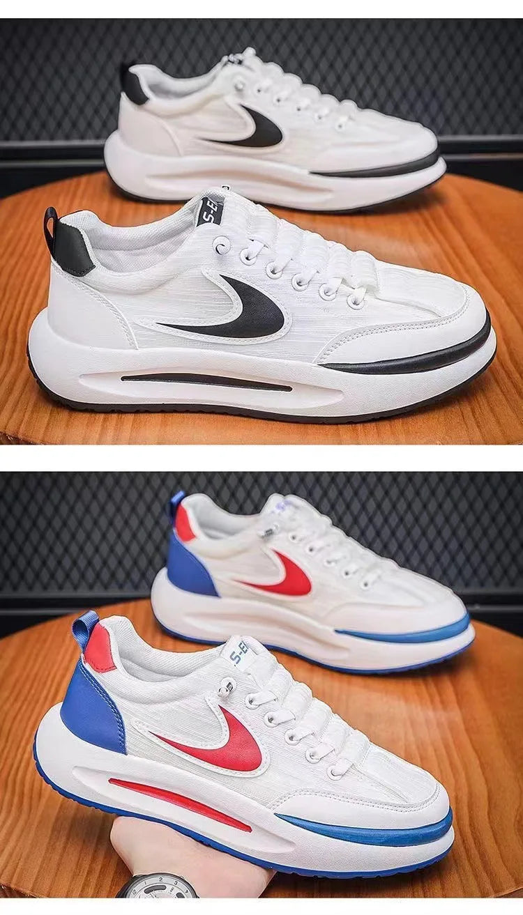 Comfortable Breathable Mesh Sports Shoes, Men's Casual Style, Lightweight Versatile Plain Color, Spring Summer Autumn Seasonal Wear