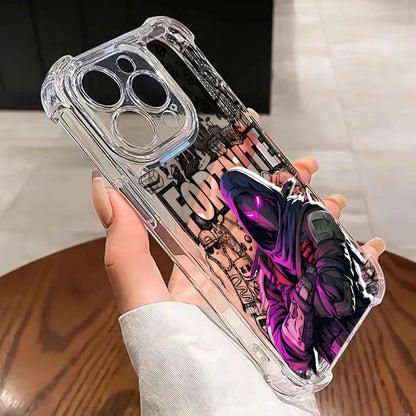 Fortnite-Handyhülle für iPhone 17 16e 16 15 14 13 12 11 Mini Air Pro Max X XR XSMax 7 8 Plus, sturzsichere transparente Schutzhülle