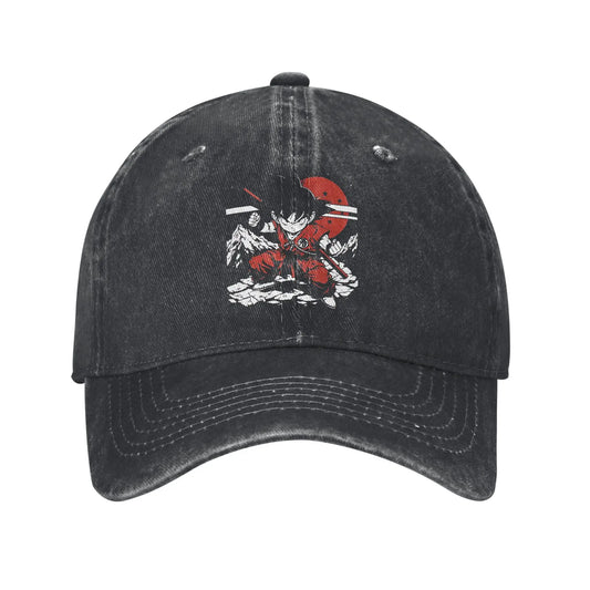 Produit gaming premium Fraquane, produits de luxe, nouvelle génération, équipement gamer, Kid Goku with Power Pole Dragon Ball Baseball Cap Distressed Denim Snapback Hat Men Women Outdoor Summer Adjustable Hats Cap