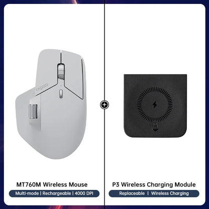 Rapoo MT760/MT760L/MT760Mini/MT760M Rechargeable Multi-mode Bluetooth Wireless Mouse Ergonomic 4000 DPI Support Up to 4 Devices