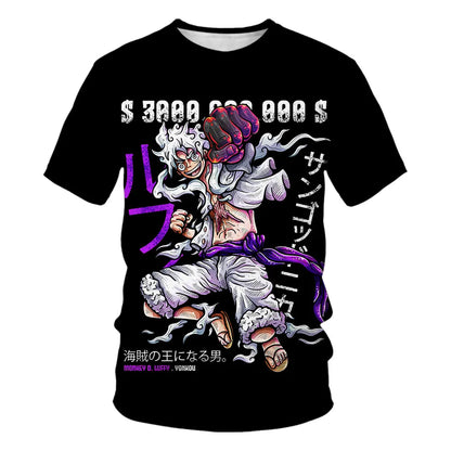 Fashion Kid Anime One Piece Luffy T Shirt Boy Clothing Kids Boys Tshirt Children T-shirt Summer Short Sleeve Tops Tees