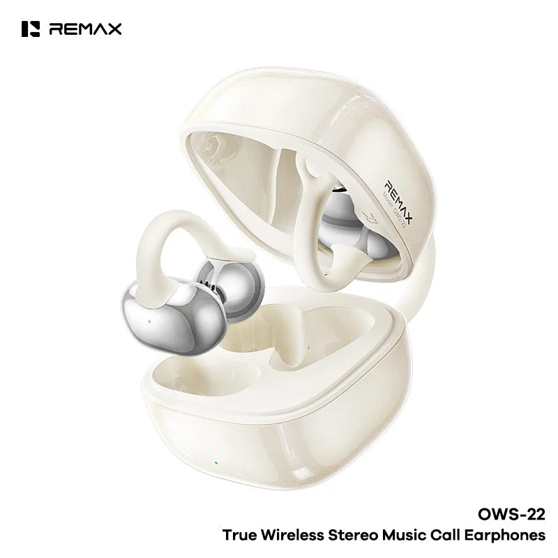 Remax OWS-22 Écouteurs à clip Bluetooth 80H OWS, Écouteurs sans fil à conduction aérienne pour le gaming, la musique, les appels et le sport 2026