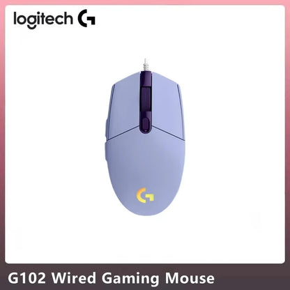 Logitech G102 G203 laidinė žaidimų pelė, 2.1 metro ilgio laidas, 8000 DPI, RGB efektai, skirta PC, nešiojamajam kompiuteriui, biurui ir gamer’iams, lanksti