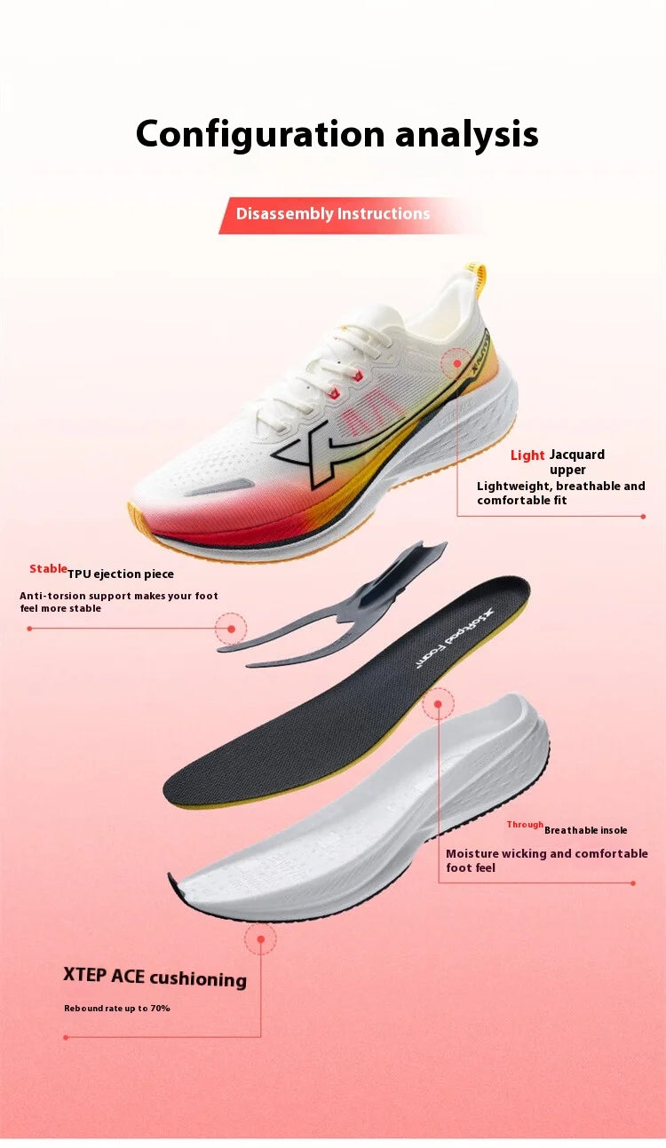 Xtep Five Speed 2.0 tenisice za trčanje za muškarce, jesenske udobne sportske tenisice za jogging s amortizacijom 876319110001