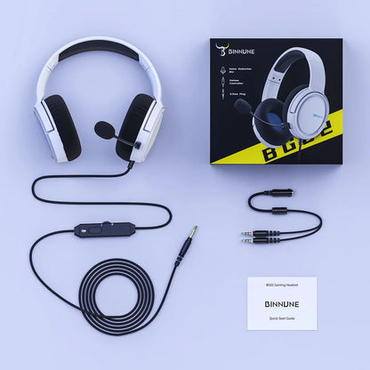 BINNUNE BG02 Casque Gaming Filaire pour PS4 PS5 Xbox Series X|S Xbox One PC Switch, Écouteurs pour Playstation 5 et Xbox 1