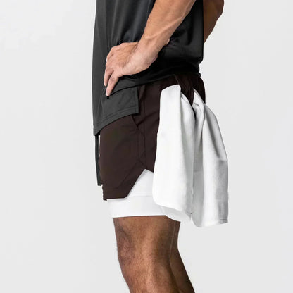 Dragon Ball Men's Double Shorts Vegeta Japanese Anime Summer Fake Two-piece Sports Shorts 2-in-1 Harajuku Y2K Fitness Pants