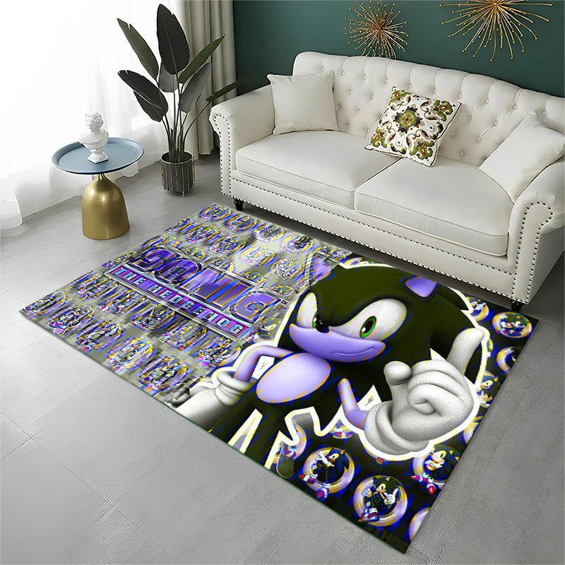 Classic Game S-Sonic Cartoon Non-Slip Area Rug for Living Room,Bedroom,Playroom,Soft Carpet Floor Mat Home Decor Rug Kids Room