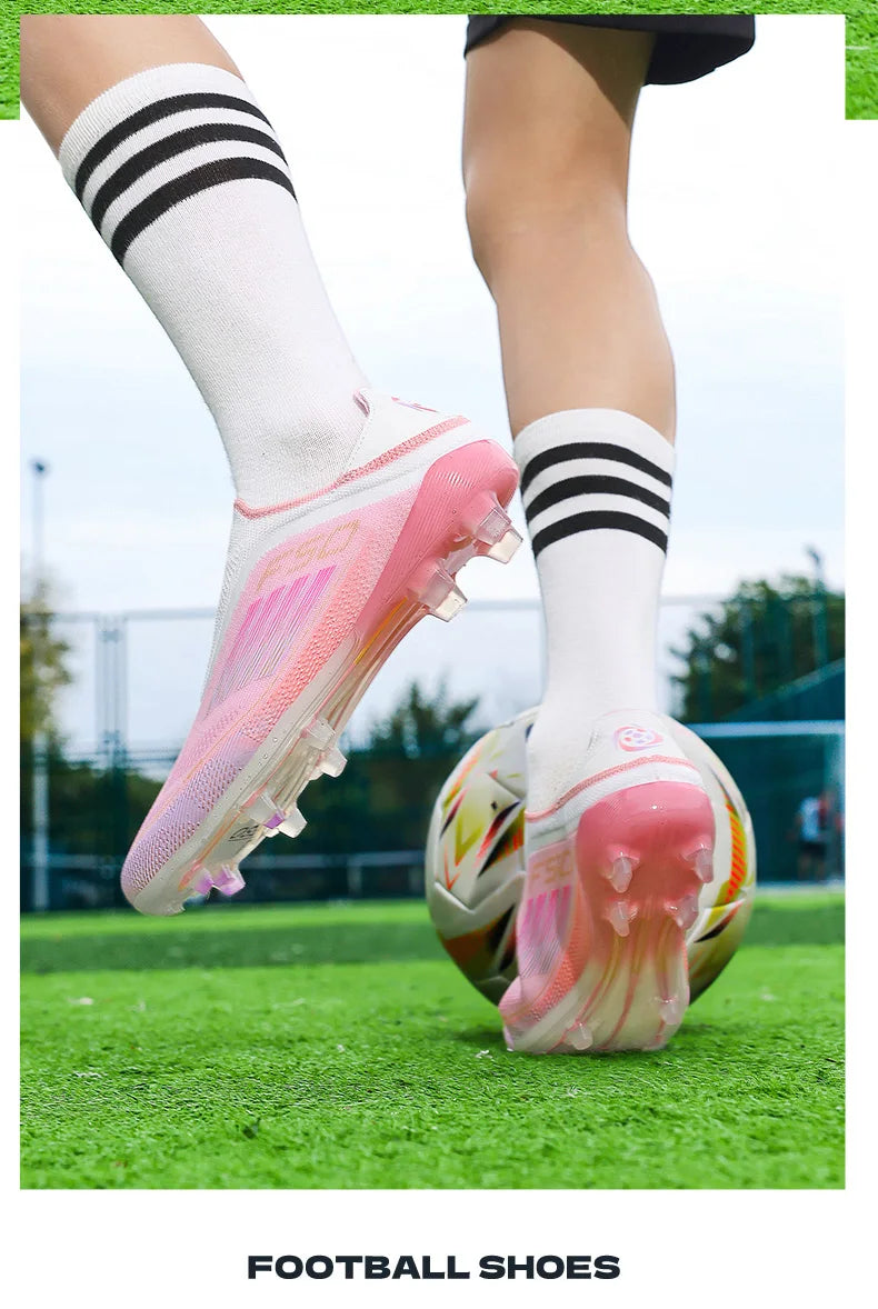 New Men Soccer Shoes Cleats Training Boys Sport Football Boots FG/TF Non Slip Match Breathable Adult Long Spikes Outdoor Sneaker