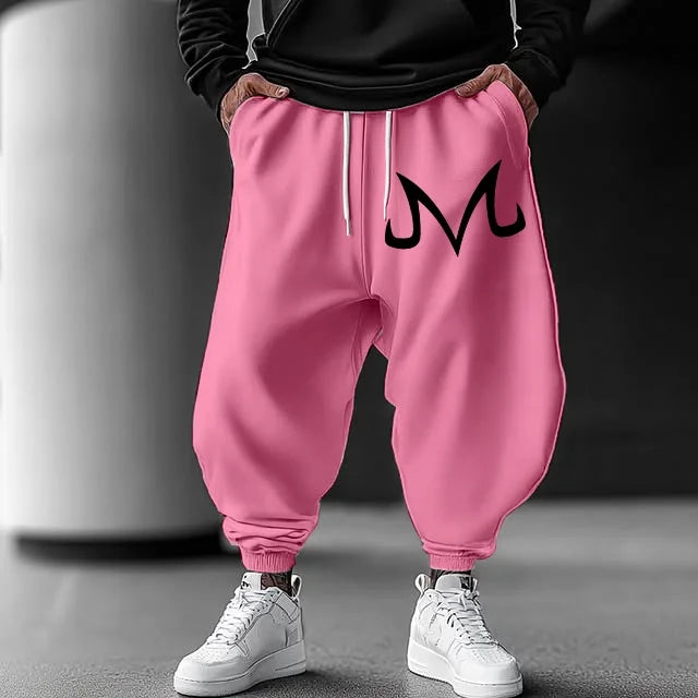 2026 Pink Dragon Ball Majin Buu Sweatpants Summer Anime Pants Unisex Loose Fit with Cuffed Ankles Wide Leg Trousers Plus Size