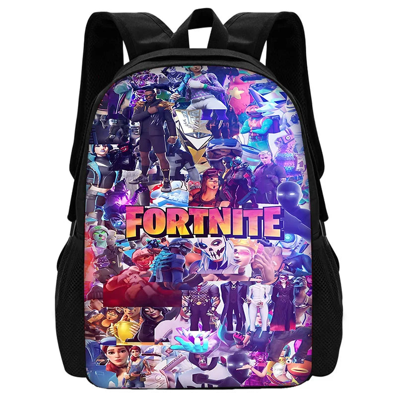 Mochila Escolar Infantil com Mala de Ombro e Estojos para Lápis, Malas Escolares com Design Hot Game-F-FortniteS para Rapazes e Raparigas, Melhor Presente