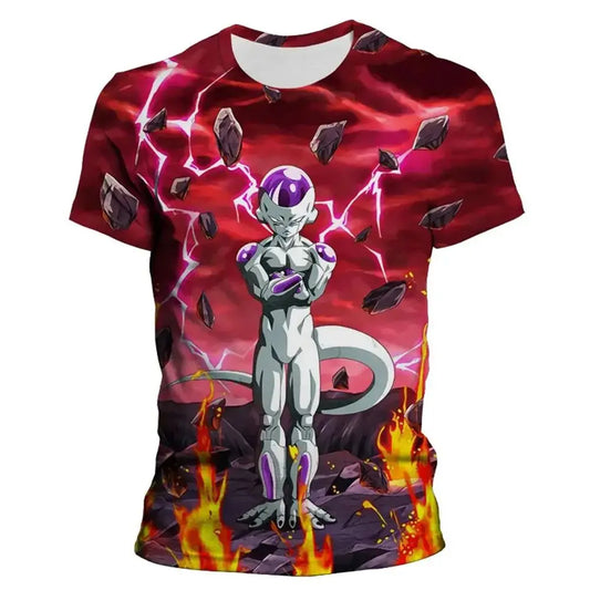 206 Dragon Ball Style Anime Men's 3D Printed T-shirt Summer Fashion Short Sleeved Women's Top New Casual Children's T-shirt