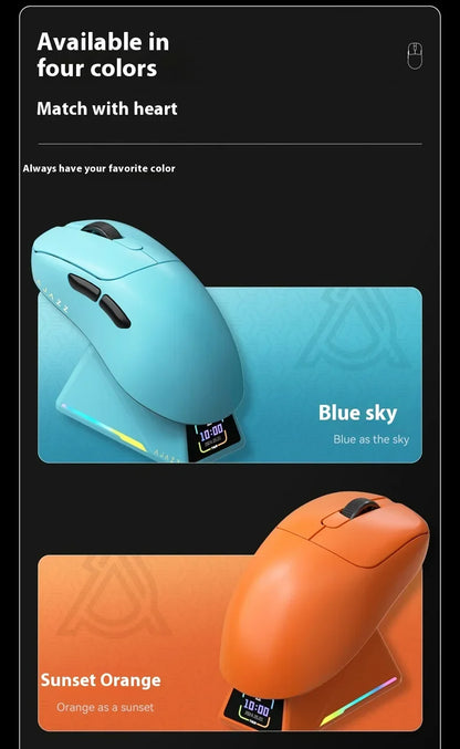 AJAZZ AJ179 APEX Gaming Mouse with Color Screen Dock, Magnetic Charging, 8000Hz High-Frequency /, Tri-Mode (PAW3950) Right-Hande