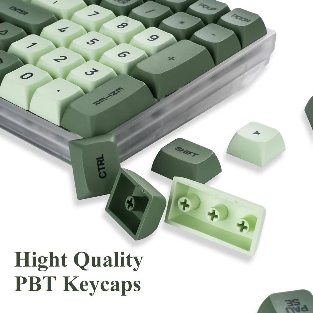 Conjunto de 125 teclas XDA PBT Matcha Green para teclado mecânico de 61/64/68/75/87/98/104/108 teclas, compatível com Cherry/Gateron/Otemu/Kailh