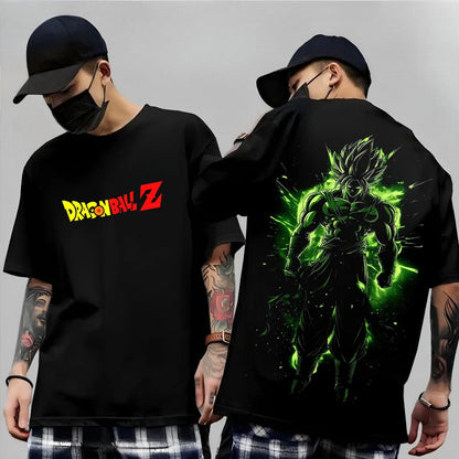 Dragon Ball Z Print Short Sleeve Cotton T-Shirt Son Goku Vegeta Men Women Clothes Harajuku Y2k Tee Vintage Summer Streetwear