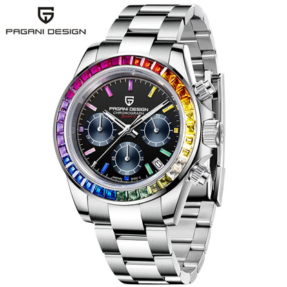 PAGANI DESIGN chronograafhorloge voor heren – Luxe quartz-polshorloge, verlicht en waterdicht.