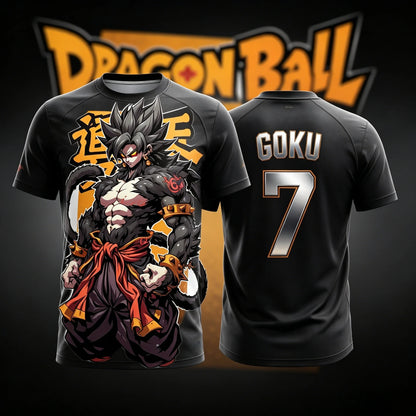2026 Summer Dragon Ball Retro Fitness T-shirt Men's Oversized 3D Printed Short-sleeved Family Unisex Children's Sports Shirt