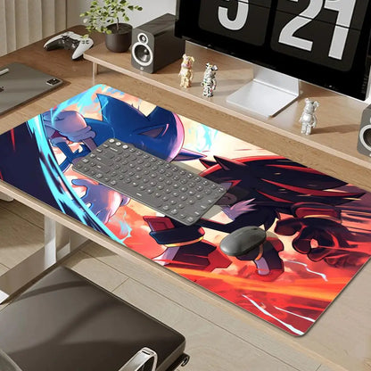 Anime Sonic The Hedgehog Mouse Mat Desk Mat With Pad Gaming Accessories Prime Gaming XXL Keyboard Pad Padding Mat