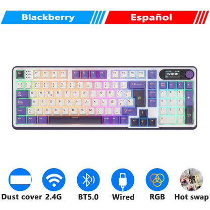 RK ROYAL KLUDGE S98 Mechanical Keyboard Top Mount TFT Screen 98 Keys RGB BT5.0/2.4G/USB-C Wireless Gamer Keyboard Hot Swappable