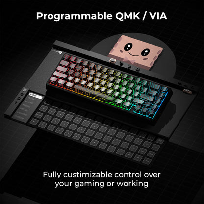 XVX M67 JadeStone mechanische Tastatur mit IMD-Tech-Tastenkappen, Hot-Swap-fähig, Gasket-Mount, Tri-Mode, individuell anpassbares RGB, kabellose Tastatur 65%