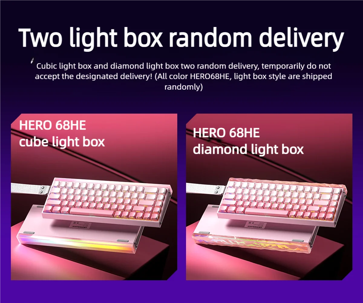 AULA HERO 68HE Teclado Mecânico Gaming RGB com Switch Magnético Rapid Trigger Retorno 8K com Fio Teclado Personalizado para Esports