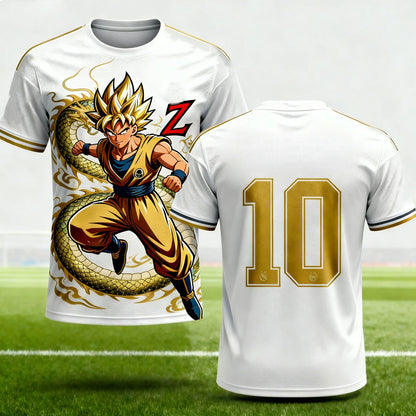 2026 Summer Dragon Ball  Goku 10 Soccer Energy 3D Print Oversized T-shirt Men Women Unisex Y2K Anime Tee Kids Adult  Tops