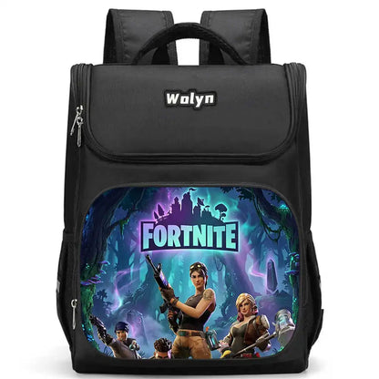 School Backpack With Multi Compartment ,Large Cartoon Fortnite School Bags For Boys & Girls,Durable Child Backpack For Aged 5-10
