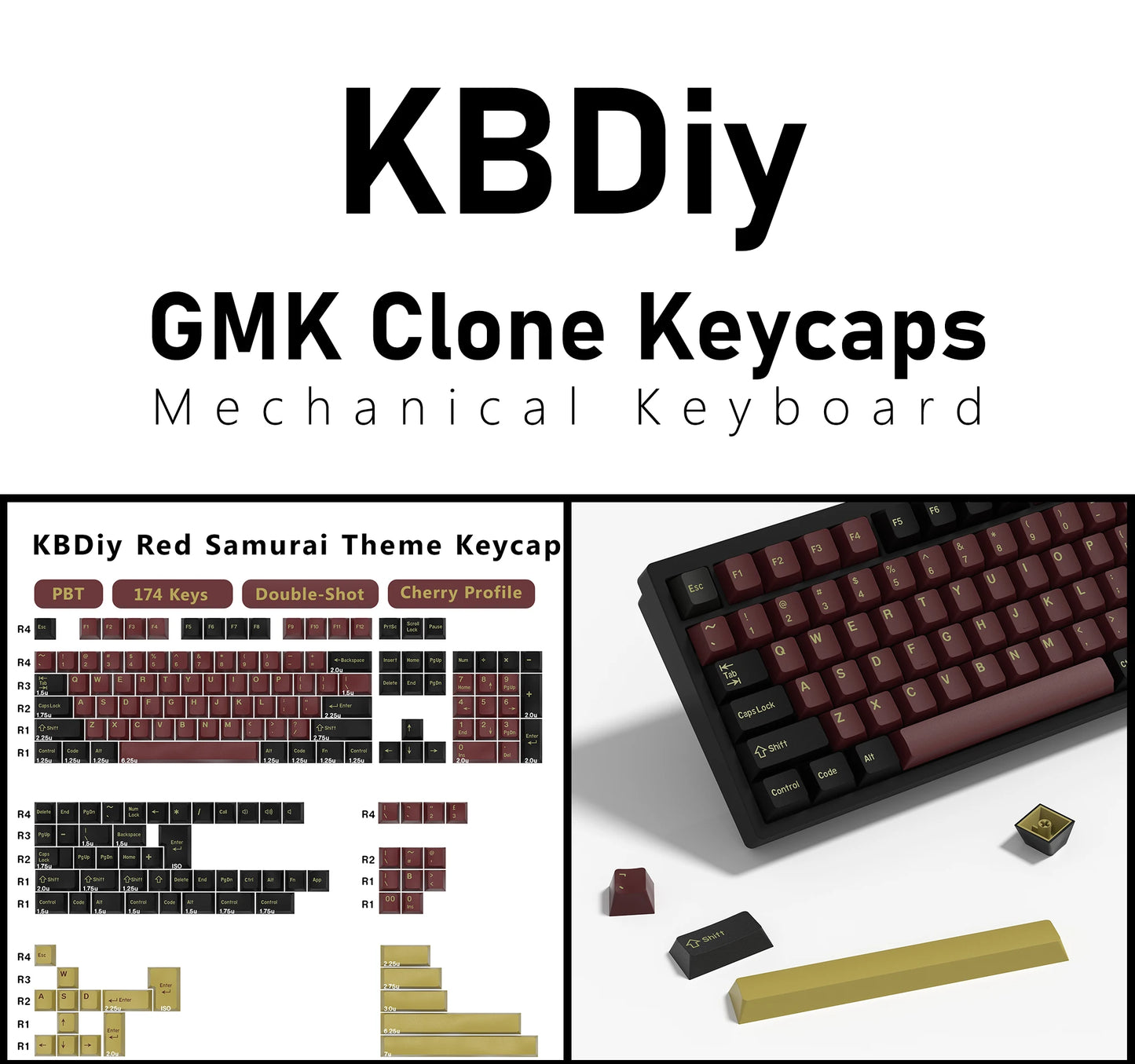 KBDiy GMK Illusion Keycap Perfil Cherry Double Shot PBT ISO Teclas para Kit de Teclado Mecânico Gamer Gaming Point Retro