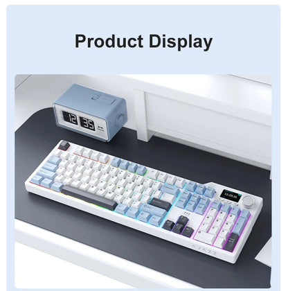 Neue AJAZZ AK35I V3 MAX Tri-Mode kabelgebundene Bluetooth-Wireless-Gaming-Tastatur mit Gasket-Struktur, Full-Key-Hot-Swap, 104 Tasten, individuell anpassbare Tastatur